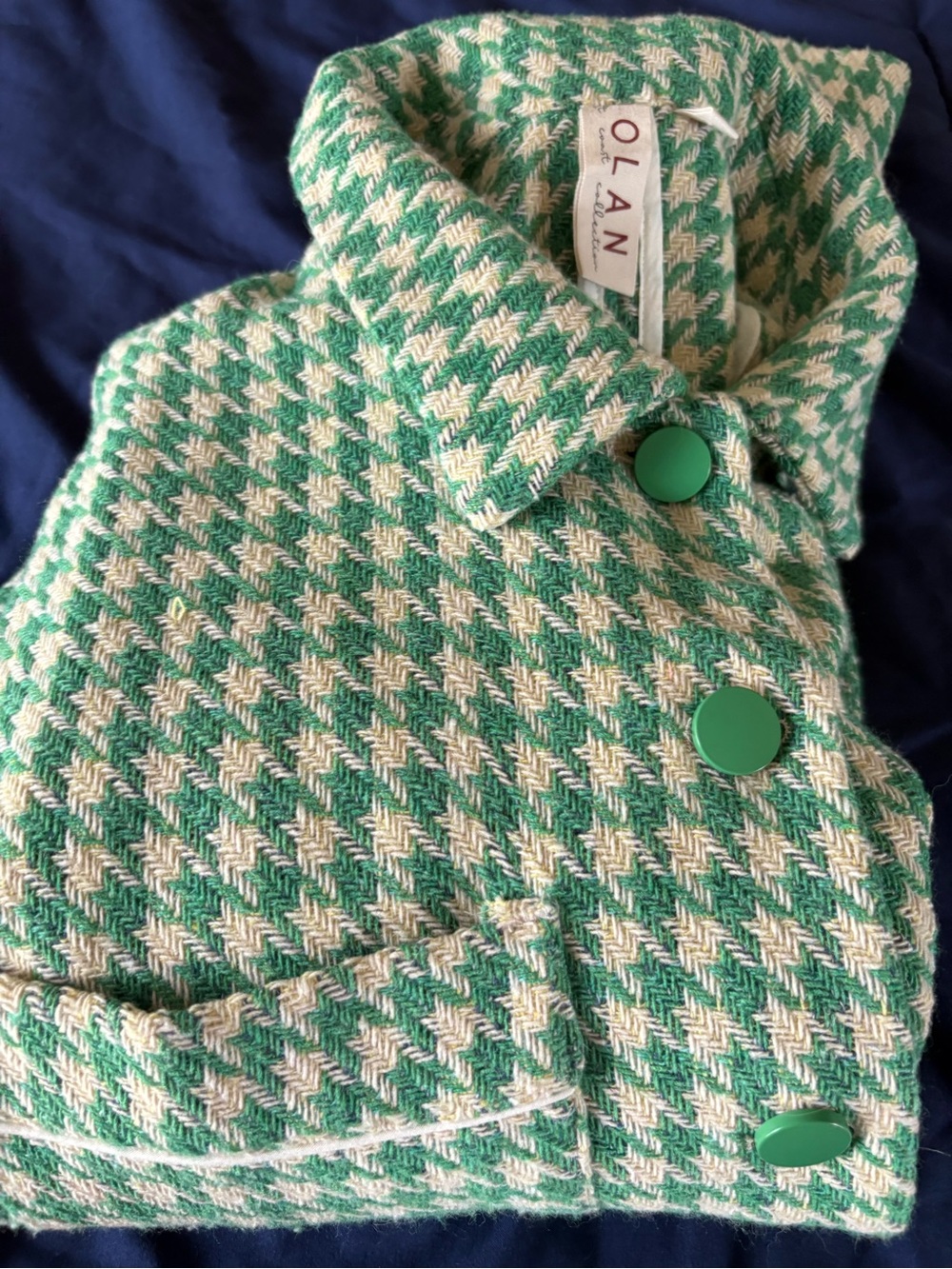 Dolan Houndstooth Jacket Green Pattern - Picture 5 of 5